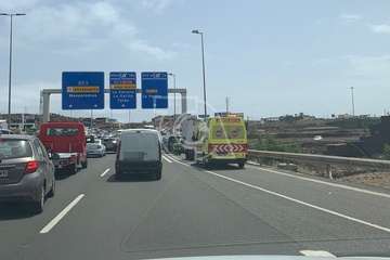 Accidente múltiple en la GC-1 a su paso por Telde, a la altura de La Pardilla/TA.